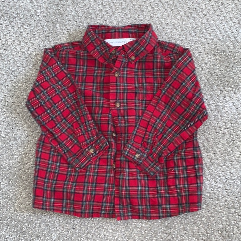 First impressions 24 month button down plaid